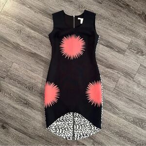 Troubadour Sleeveless Hi-Lo Abstract Dress